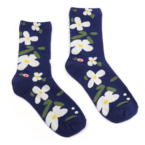 Navy Mix Bold Floral Ankle Socks by Peace of Mind